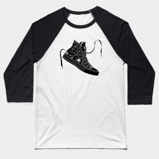 Scorpio high tops - Black & White Baseball T-Shirt